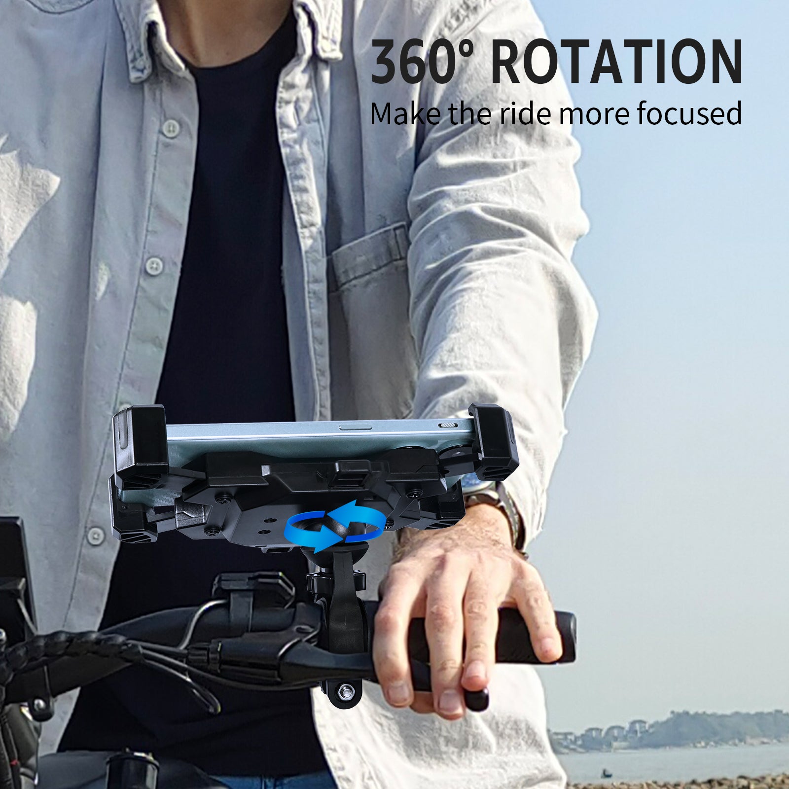 Phone Mount Holder, Bicycle Scooter Phone Clip, Black