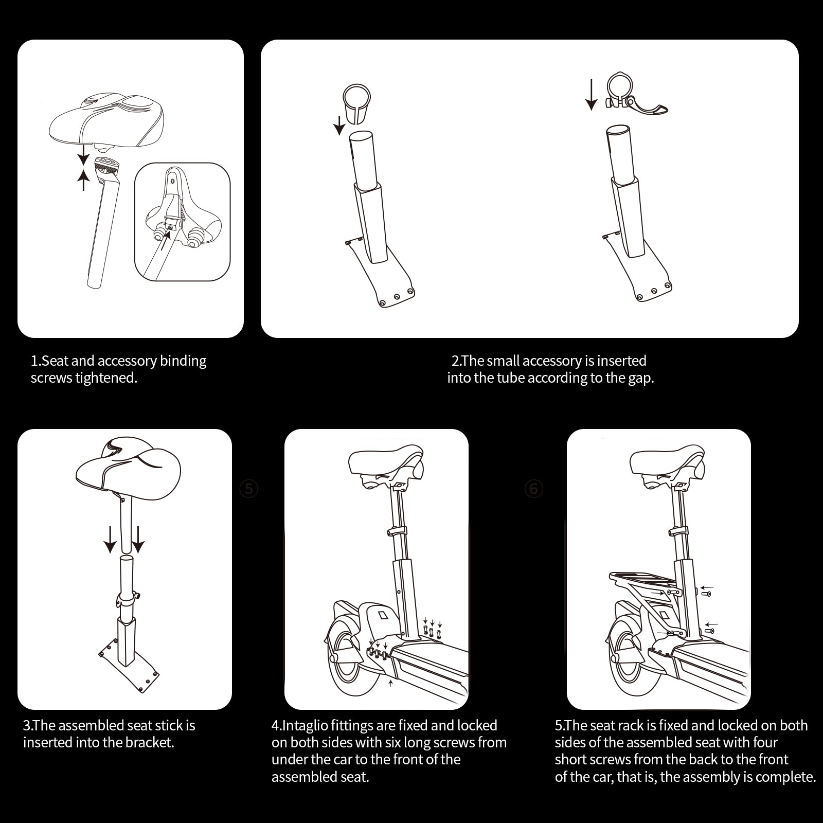 Removable Seat for RZ800 RZ1000 E Scooter, Black
