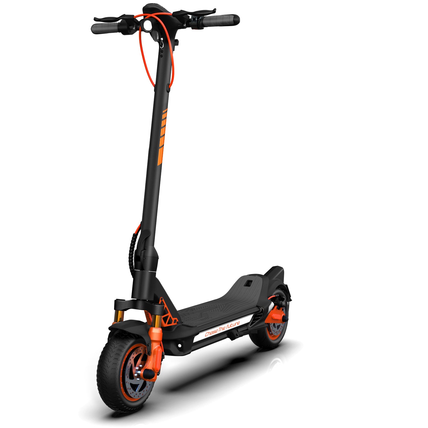 CUNFON RZ1000 Electric Scooter Front Angle - Showcasing Dual Motor Design, Wide Tires, and Robust Frame Structure